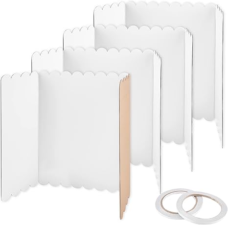 730 HOUSE - Scalloped Edge Tri-Fold Display Board Set with Double-Sided Tape 4 Count