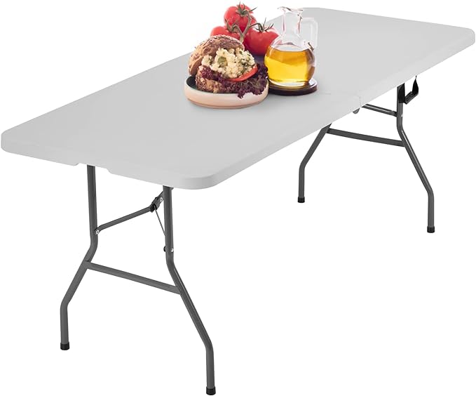 730 HOUSE - 6-Foot Foldable Multi-Purpose Table, Durable and Portable Design for Home Gatherings, Outdoor Events, and Office Use.