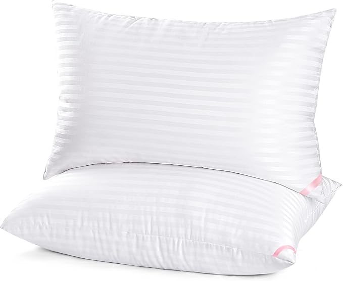 730 HOUSE - 5-Star Hotel Luxury Striped Pillowcases, Ultra-Soft and Skin-Friendly, Set of 2, Perfect for Home and Hotel Bedrooms.
