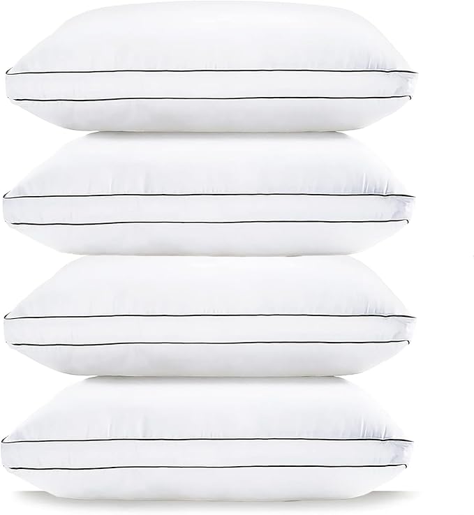 730 HOUSE - Premium Soft Support Hotel-Style Pillows, Standard Size 20x26 Inches, Set of 4, Ideal for Home Bedrooms and Hotels.