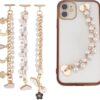 730 HOUSE - Fashion Pearl Phone Strap Charm Set of 3 Stylish Pearl Phone Chain Multi-Purpose Phone Case Strap Decoration, Compatible with Most Phone Cases, Metal and Pearl Design.