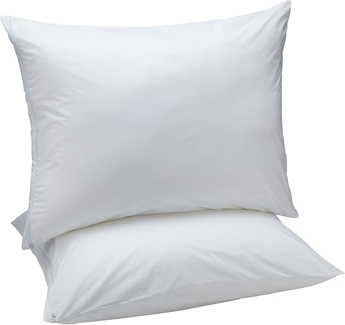 730 HOUSE - Ultra-Soft Washable White Pillowcases, Standard Size, Set of 2, Perfect for Home and Hotel Bedrooms.