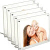 730 HOUSE - Transparent Double-Sided Acrylic Photo Frame Set 5 pack Clear Double-Sided Acrylic Magnetic Picture Frame