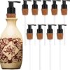730 HOUSE - Vintage-Style Cork Liquid Dispenser Pump Tops, Set of 10, Fits Glass Bottles, Shampoo Bottles, and DIY Containers, Eco-Friendly and Durable Design.