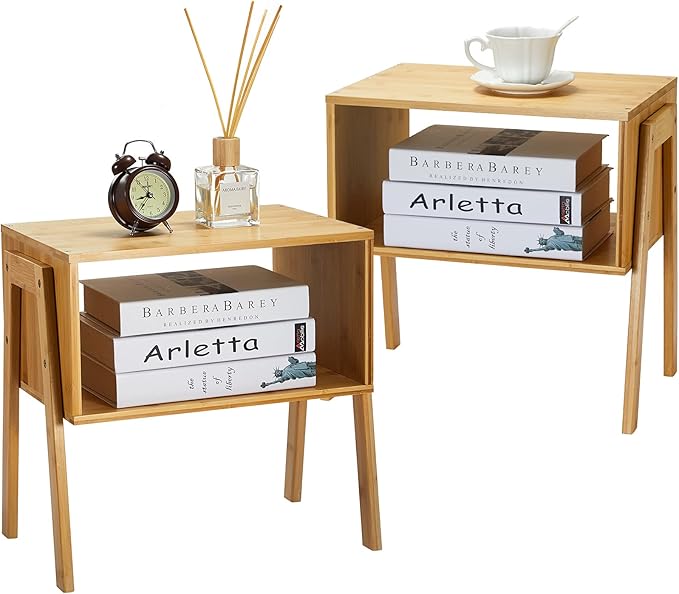 730 HOUSE - Minimalist Modern Wooden Double-Layer Table Set | Nordic Style Multi-Functional Side Table/Nightstand