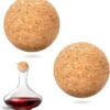 730 HOUSE - Natural Cork Ball Wine Stoppers, Set of 2, Eco-Friendly and Dustproof for Decanters and Wine Bottles.