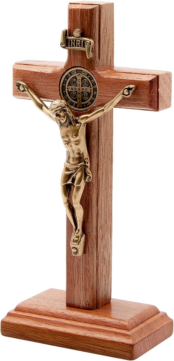 730 HOUSE - Elegant Wooden St. Benedict Crucifix | Handcrafted Christian Home Decor and Prayer Item