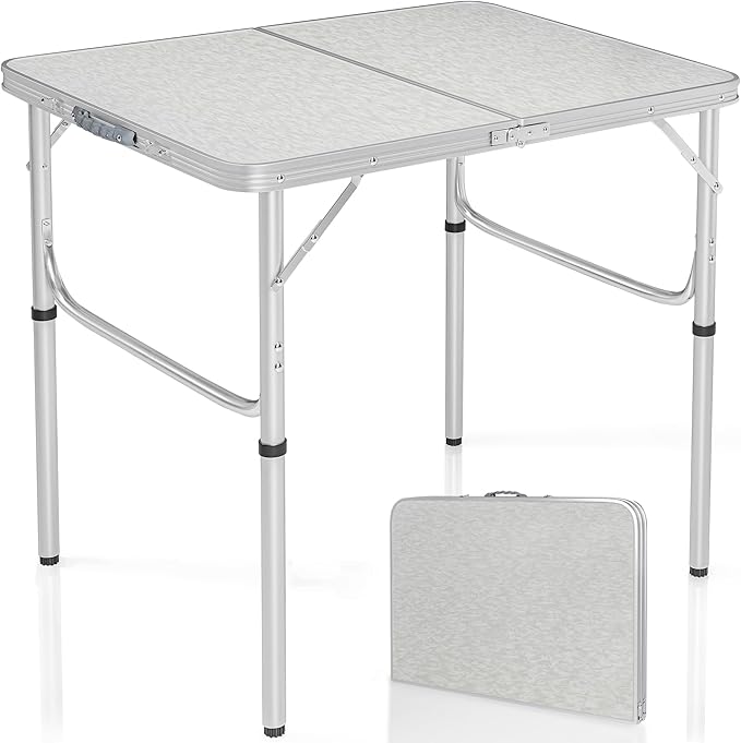 730 HOUSE - Portable Folding Aluminum Camping Table, Lightweight Adjustable Height, Ideal for Outdoor Activities, Picnics, and Camping.