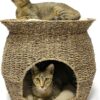 730 HOUSE - Natural Woven Cat House | Double-Layer Comfortable Cat Bed