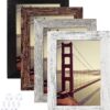 730 HOUSE - 4-Piece Rustic Multi-Color Wood Picture Frame Set Multi-Color (Black, Brown, Gray, White), for Home Décor or Photo Display.