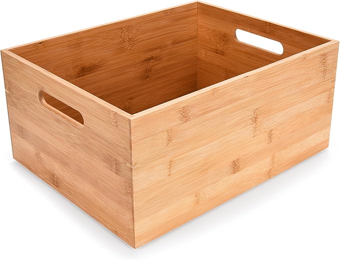 730 HOUSE - Natural Bamboo Storage Box | Multi-Purpose Portable Organizer | Essential for Home and Office Organization