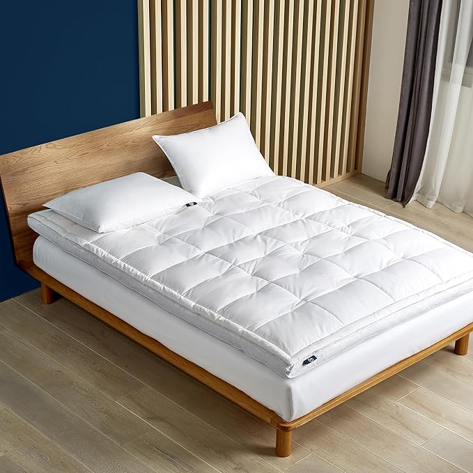 730 HOUSE - Premium Down Mattress Topper | Double-Layer Thickened Anti-Bacterial Breathable Mattress Protector