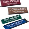 730 HOUSE - Personalized Desk Name Plate | Customizable Name and Title Desk Sign (Available in Multiple Colors)