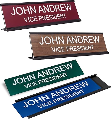 730 HOUSE - Personalized Desk Name Plate | Customizable Name and Title Desk Sign (Available in Multiple Colors)