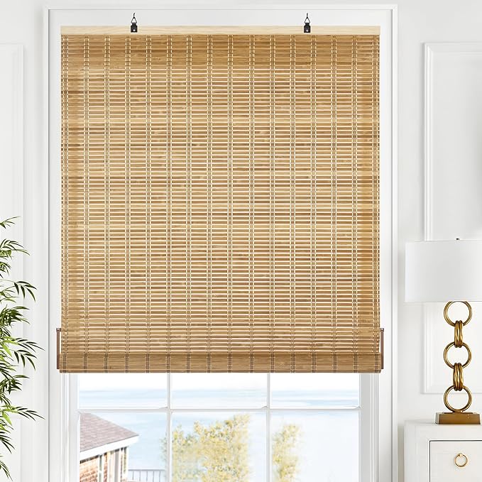 730 HOUSE - Natural Bamboo Roll-Up Blinds | Adjustable Light Filtering Eco-Friendly Sunshade